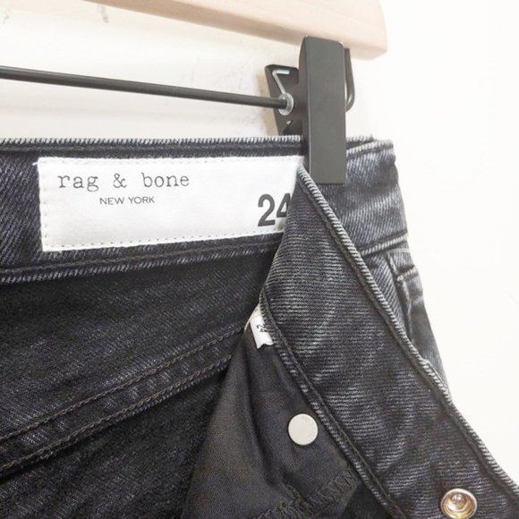 rag & bone Iver high rise bootcut cropped jeans in Black Blain Size 24 NWT - Picture 5 of 8